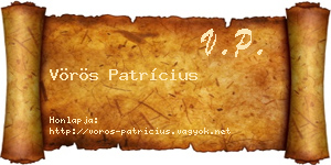 Vörös Patrícius névjegykártya